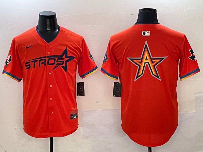 Men Houston Astros Blank Orange Fourth generation Joint Name Nike 2025 MLB Jersey style 4